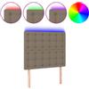 vidaXL Testiera LED Taupe 100x5x118/128 cm Tessuto