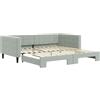 vidaXL Letto da giorno allungabile grigio chiaro 100x200 cm in velluto