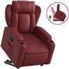 vidaXL Poltrona relax con ausilio per l'autosufficienza in Pelle finta rosso vino