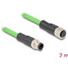 Delock - Cavo di prolunga di rete - da M12 (4 pin) (M) a M12 (4 pin) (W) - 2,0 m - 6,5 mm - SF/UTP - codifica D - verde