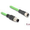 Delock - Cavo di prolunga di rete - da 8 pin M12-A (M) a 8 pin M12-A (W) - 5,0 m - 6,8 mm - SF/UTP - verde (80404)