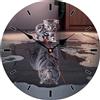 OEM Orologio da parete VIKMARI silenzioso (senza ticchettio) - Motivo con cavallo al galoppo, orologio da parete da cucina di qualità, al quarzo, alimentato a batteria, rotondo, 14 pollici, con gatto e tigre