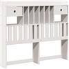 vidaXL Testiera con contenitore bianco 135 cm in legno di pino massiccio