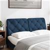 vidaXL Cuscino per testiera blu da 120 cm in tessuto