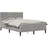 vidaXL Struttura letto con materasso Grigio chiaro 120 x 190 cm Velluto