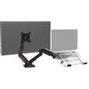 OEM Supporto doppio per PC e laptop | Supporto ergonomico in alluminio per 2 schermi | Compatibile con VESA da 13" a 24"