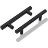 OEM 15 accessori in acciaio per cucina, neri, 128 mm, distanza tra le maniglie, maniglie da cucina, maniglie da cucina, maniglie da cucina, nere, maniglie da cucina, lavabili in lavastoviglie, maniglie nere, cucina, maniglie da cucina