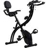 HMC Cyclette da Pieghevole 51x97x115 cm con Bande Elastiche in Acciaio Nera