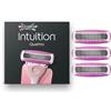 Wilkinson Sword Intuition Quattro rasoi da donna, 3 ricariche rasoio donna