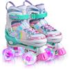 Sulifeel Rainbow Unicorn Pattini a Rotelle Regolabili in 4 Dimensioni Pattini Roller Illuminabili per Bambina e Bambino…