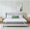 Novilla Topper 140x190, Topper Matrimoniale in Memory Foam e Schiuma di Supporto Comoda 7.5cm，Rivestimento Esterno Sfoderabile e Lavabile, Eccellente Fascia Elastica Antiscivolo