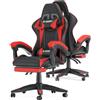 Racingreat Sedia da gaming, ergonomica, per gamer, con cuscino lombare e poggiatesta, regolabile in altezza, sedia per computer, per ufficio, per adulti, ragazze e ragazzi (Con poggiapiedi,Rosso