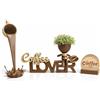 Generico Decorazione caffè Moderna da Tavolo con Porta Sottobicchieri, Soprammobile Design per Coffee Corner Cucina e Bar Casa, Accessorio Arredo Elegante, Idea Regalo Premium per Amanti del caffè