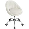 WOLTU Sedia da Scrivania per Casa Regolabile in Altezza con Rotelle, Sedia Trucco Girevole Ergonomica, Ufficio, Camera da Letto, Studio, Velluto, Crema, BS167cm