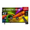 Lg - Smart Tv Led Uhd 4k 43 Nano Ai Nu90 43nu900b6la-charcoal Black