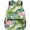 ZSOSIXDEAL Dino Semplice Cartone Animato Dinosauro Casual Borse Per Laptop Zaino Bookbag College Scuola Per Bambini Ragazzi Ragazza Adolescente Adulto Viaggio, Fenicottero tropicale Su, L