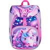 SJ GANG STYLE JAM GANG Zaino Scuola Primino PIXIE UNICORN, Rosa, 20L, Monoscomparto, Doppia tasca frontale, Tasca portaborraccia, Finitura scintillante su tasca e pattina, Scuola elementare, Bambina