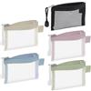 WLLHYF Confezione da 5 mini borse a rete con cerniera, 7,6 x 11,4 cm, organizer per trucchi in nylon, portatili, da viaggio, kit di accessori di bellezza, portamonete per piccoli oggetti, nero, blu,