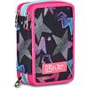 SJ GANG STYLE JAM GANG Astuccio Scuola 3 Zip, Sj Ever Star Drafts, Nero, Triplo Scomparto, Portapenne Attrezzato, 45 pezzi, Accessori Zaino, Scuola elementare, Bambina