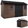 Keter Casetta da giardino keter newton+ 7513/1375 in resina marrone doppia opzione montaggio 413x230x246 cm
