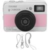 KIMISS Fotocamera Digitale 4K, Videoregistratore Minuscolo con Zoom 16X da 68 MP con Schermo Ruotabile a 180 Gradi con Stabilizzazione CMOS a Luce di Riempimento a LED, per Selfie da (PINK)