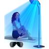Jitesy Solarium per la casa, 460 NM e 490 NM, 5 livelli di illuminazione e 2 modalità, solarium da 50 W, per la casa con base a scomparsa, abbronzante per il viso per uso domestico