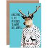 Wee Blue Coo Excuse To Wear Jumpers - Funny Adult Rude Christmas Card Divertente Cristo