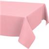ANRO Tovaglia antimacchia Rosa effetto lino 140x120 cm misto cotone | lavabile a 30 °C - ideale per giardino, terrazza e sala da pranzo