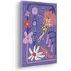 Komar Disney Tinker Bell Flower City - Stampa su tela, per cameretta dei bambini, 30 x 40 cm, colore: viola
