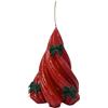 Cereria Di Giorgio - Candela a forma di Albero di Natale con Fiocchi Verdi in Cera - Colore Rosso - Altezza 13 cm - Idea Regalo Natale - Artigianale