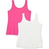 Amazon Essentials Canottiera da donna (taglie forti), confezione da 2, colore cipria/tortora scuro, 1X