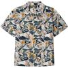 Springfield Camicia da Bowling in Lino a Maniche Corte con Stampa Floreale