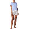 Amazon Essentials Set con Maglietta del Pigiama e Pantaloncini in Popeline Donna, Blu Floreale, L
