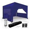 Wasabi - Gazebo Esterno Resistente 3x3m - 4 Pareti Laterali - 4 Sacchi di Sabbia, Picchetti e Corde di Fissaggio - Sacco di Trasporto - Pergola in Nylon (Blu)