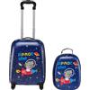 VEVOR Set di Valigie per Bambini da Vacanza 2 Pezzi, Valigia Rigida da 45,7 cm con Ruote e Zaino Rigido, a Forma di Dinosauro, Regalo di Compleanno per Bambini, Approvato dalle Compagnie Aeree
