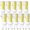 GBKDQQ 10 lampadine LED G9, luce bianca calda, 5 W, 3000 K, 350 lm, per lampadine alogene da 40 W, senza sfarfallio, a risparmio energetico, 52 LED, AC/DC 220-240 V, G9, non dimmerabili