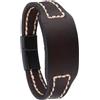 QUARKZMAN Braccialetto In Pelle Retro Regolabile 20.5x3 cm Bracciali In Pelle Con Bottone Cuciti Per DIY Gioielli E Artigianato Per Uomini E Donne Marrone Scuro