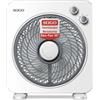 SOGO FanBox SS-21125 Ventilatore da tavolo o da pavimento con 3 velocità, basso rumore, timer fino a 1 ora, 5 pale, e griglia diffusore rotante (33 x 35 cm)