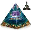 RUNEAY Piramide in orgonite, piramide di cristallo Reiki, regalo spirituale per energia, chakra, meditazione, yoga, casa, 6 cm