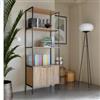 DEGHI Libreria 68x176h effetto rovere selvatico con 3 ripiani e 2 ante - Shiga
