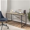 DEGHI Scrivania 120x60 cm con top in legno rovere chiaro e struttura in acciaio nero - Duke