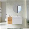 DEGHI Mobile bagno sospeso 100 cm bianco opaco con anta rovere gold con lavabo dx - Temas