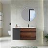 DEGHI Mobile bagno sospeso 100 cm rovere deciso con anta antracite con lavabo dx - Temas