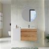 DEGHI Mobile bagno sospeso 100 cm rovere gold con anta bianco opaco con lavabo dx - Temas