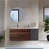 DEGHI Mobile bagno sospeso 120 cm rovere deciso con anta antracite con lavabo sx - Temas