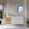 DEGHI Mobile bagno sospeso 120 cm bianco opaco con anta rovere gold con lavabo dx - Temas