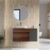 DEGHI Mobile bagno sospeso 100 cm rovere deciso con anta dx antracite con top - Temas