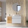 DEGHI Mobile bagno sospeso 100 cm bianco opaco con anta sx rovere gold con top - Temas