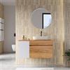 DEGHI Mobile bagno sospeso 100 cm rovere gold con anta sx bianco opaco con top - Temas