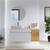 DEGHI Mobile bagno sospeso 120 cm bianco opaco con anta dx rovere gold con top - Temas